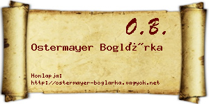 Ostermayer Boglárka névjegykártya