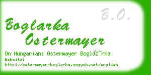 boglarka ostermayer business card